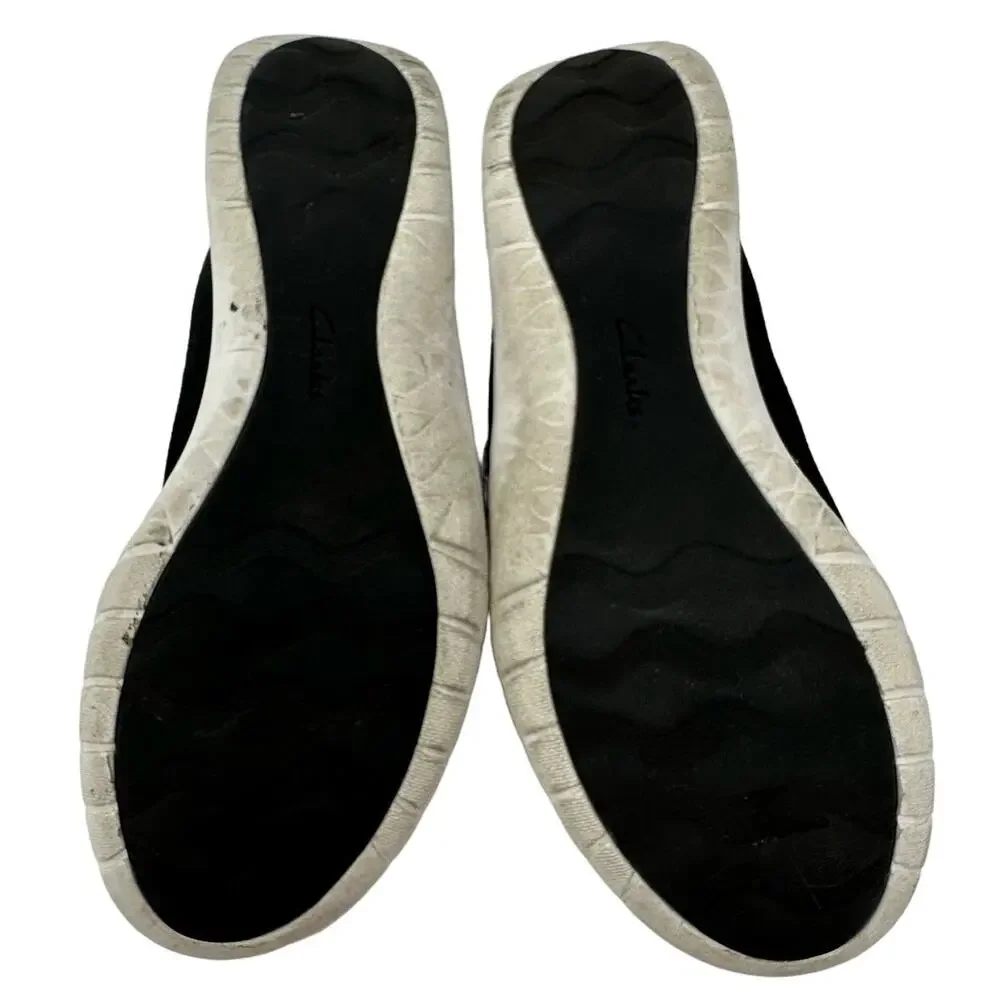 Clarks Size 7.5 Flats Black Cloud Steppers Comfort Shoe‎ Slip On Workwear Ortho